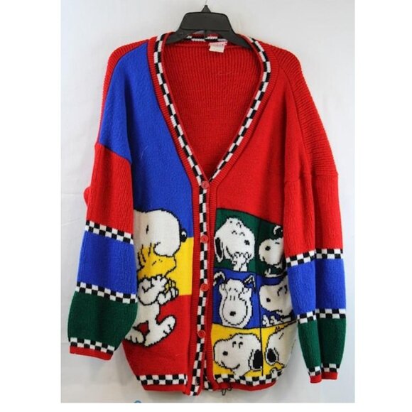 Vintage Snoopy & Friends Peanuts Cardigan Sweater Woodstock - Picture 5 of 11